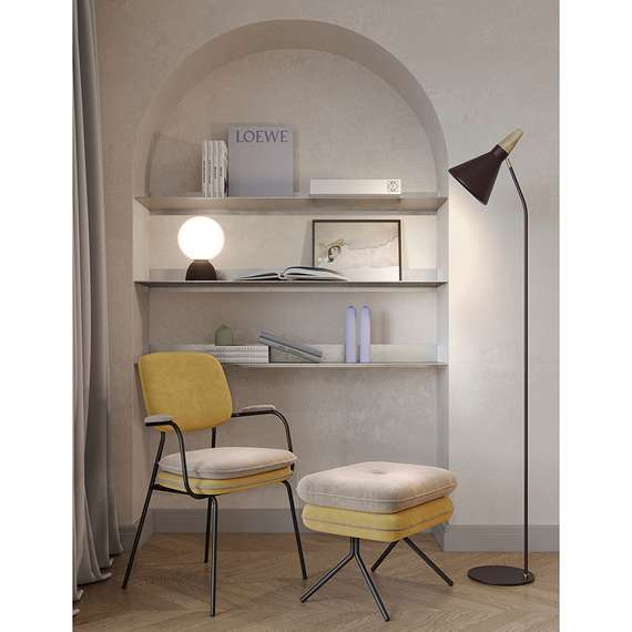 Стул с подлокотниками pea, велюр, желтый/бежевый