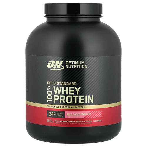 Optimum Nutrition, Gold Standard® 100% Whey, сывороточный протеин, вкусная клубника, 2,27 кг (5 фунтов)