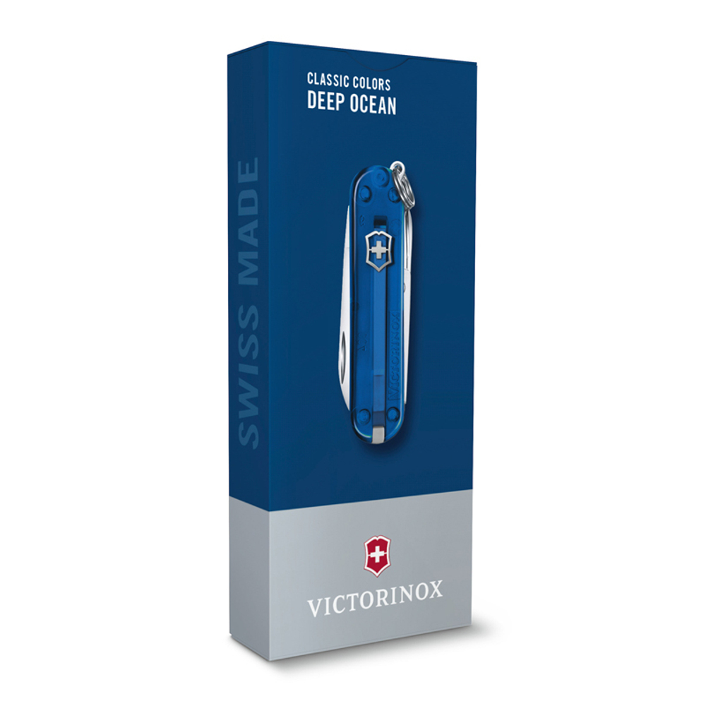 Нож-брелок Victorinox Classic SD Colors, 58 мм, 7 функций, "Deep Ocean"