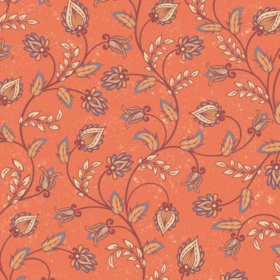 Восточный орнамент на коралловом. (Дизайнер Irina Skaska)