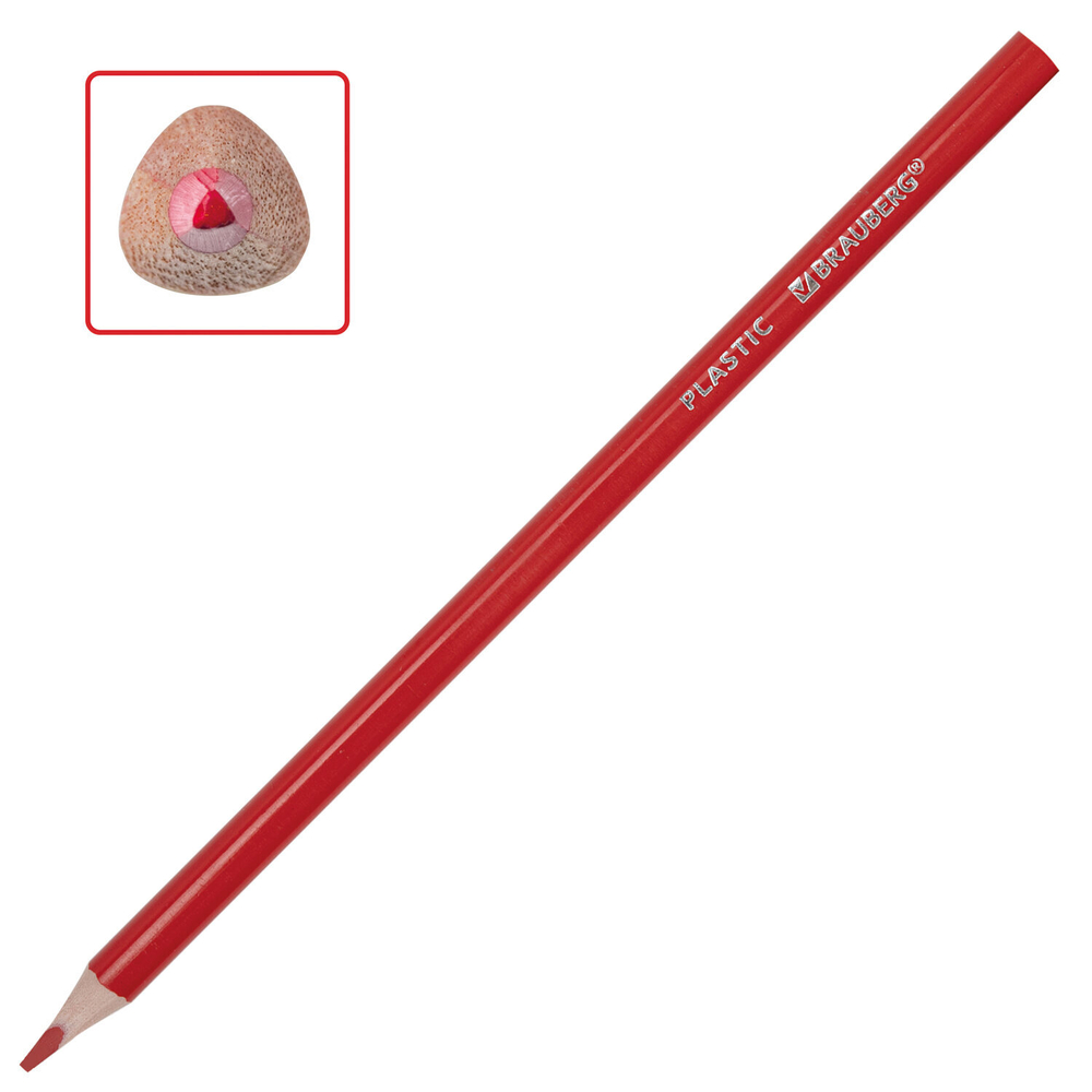 Карандаши цветные BRAUBERG PREMIUM, 12 цветов, пластиковые, трехгранные, грифель 3 мм, 181661