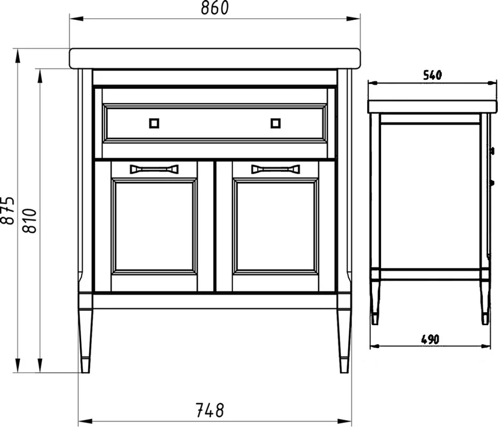 Тумба с раковиной ASB-Woodline Гранда 85