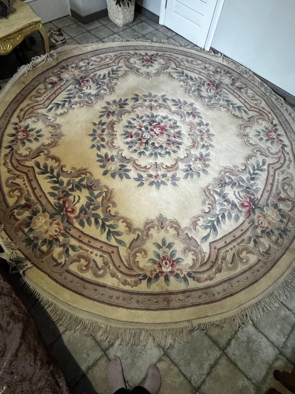 Круглый винтажный ковёр