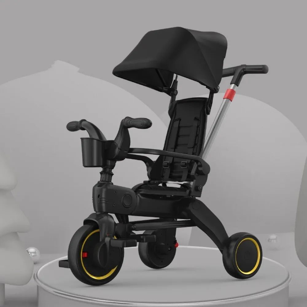 Велосипед трехколесный Luxmom S7,с родительской ручкой /складной/цвета