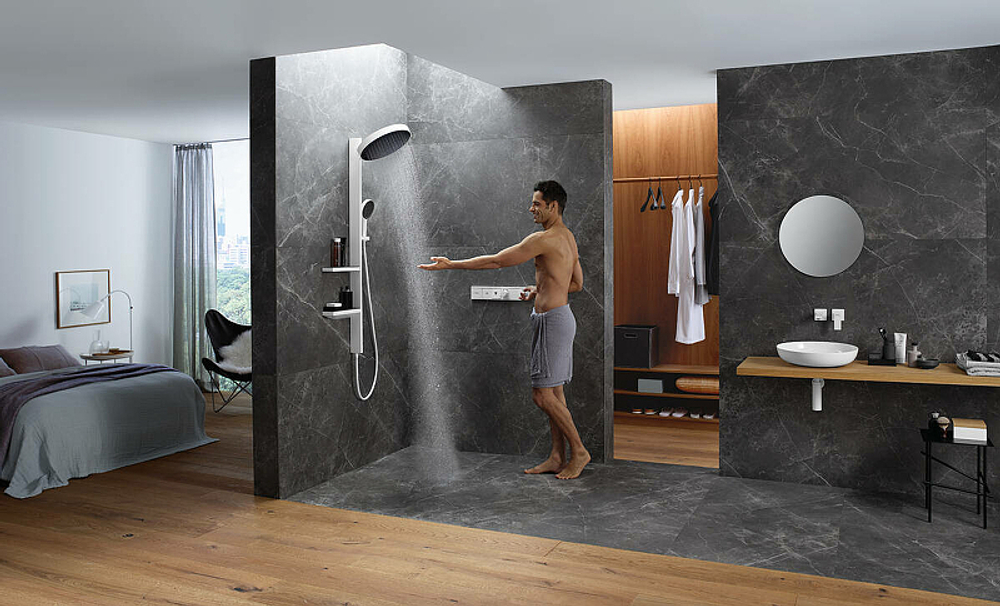 Смеситель для душа Hansgrohe RainSelect 15380700 с термостатом белый матовый