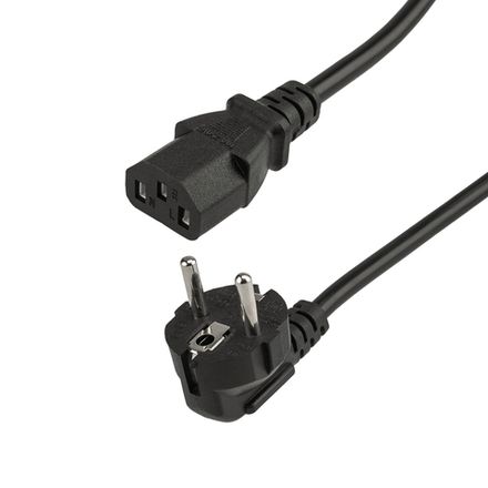 Шнур сетевой, вилка угловая СЕЕ 7/7(Schuko) - разъем IEC 320 C13, кабель 3x0,75 мм², длина 1,8 метра