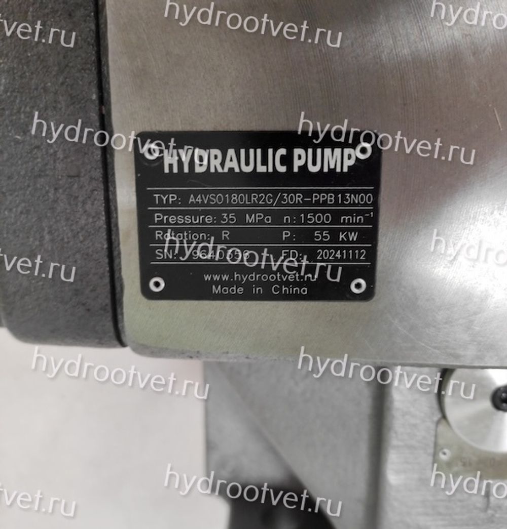 A4VSO180LR2G/30R-PPB13N00 - Насос аксиально-поршневой регулируемый с наклонной шайбой, рабочий объем 180 см3, LR2G = регулятор мощности с гиперболической характеристикой с дистанционным регулятором давления, номинальное давление 350 бар
