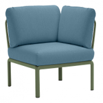 Модуль угловой пластиковый с подушками Nardi Komodo Elemento Angolo, агава, синий