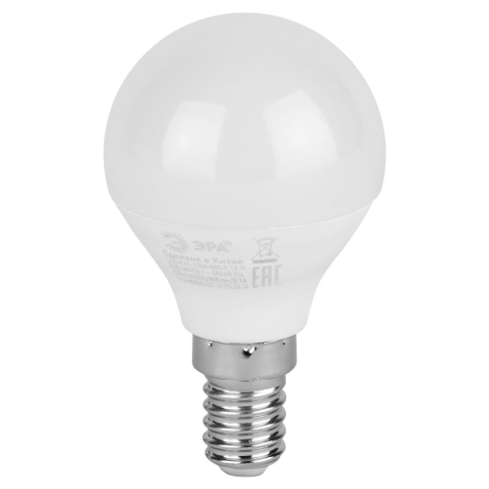 Лампа светодиодная ЭРА RED LINE LED P45-10W-865-E14 R 10Вт шар холодный дневной свет E14 | Лампы cветодиодные Шар (G/P)