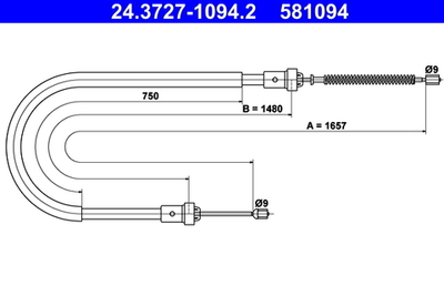 ATE - 24372710942-ATE - Cable Pull, parking brake