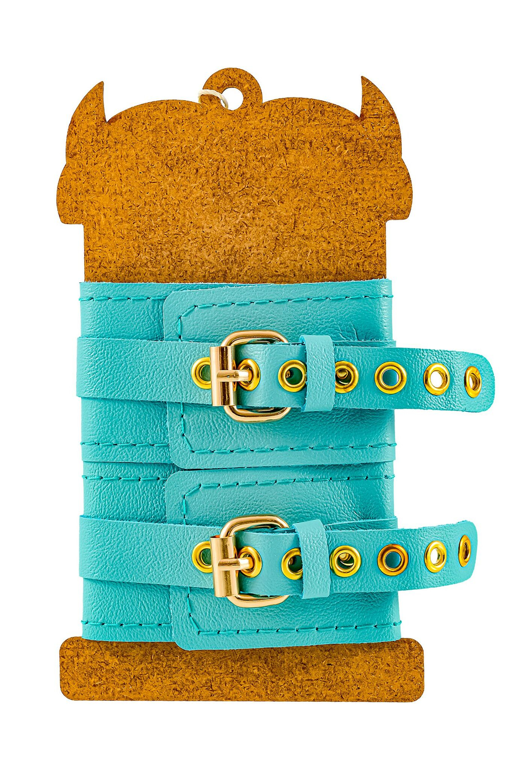 Голубые однослойные кожаные оковы (Цвет: голубой)