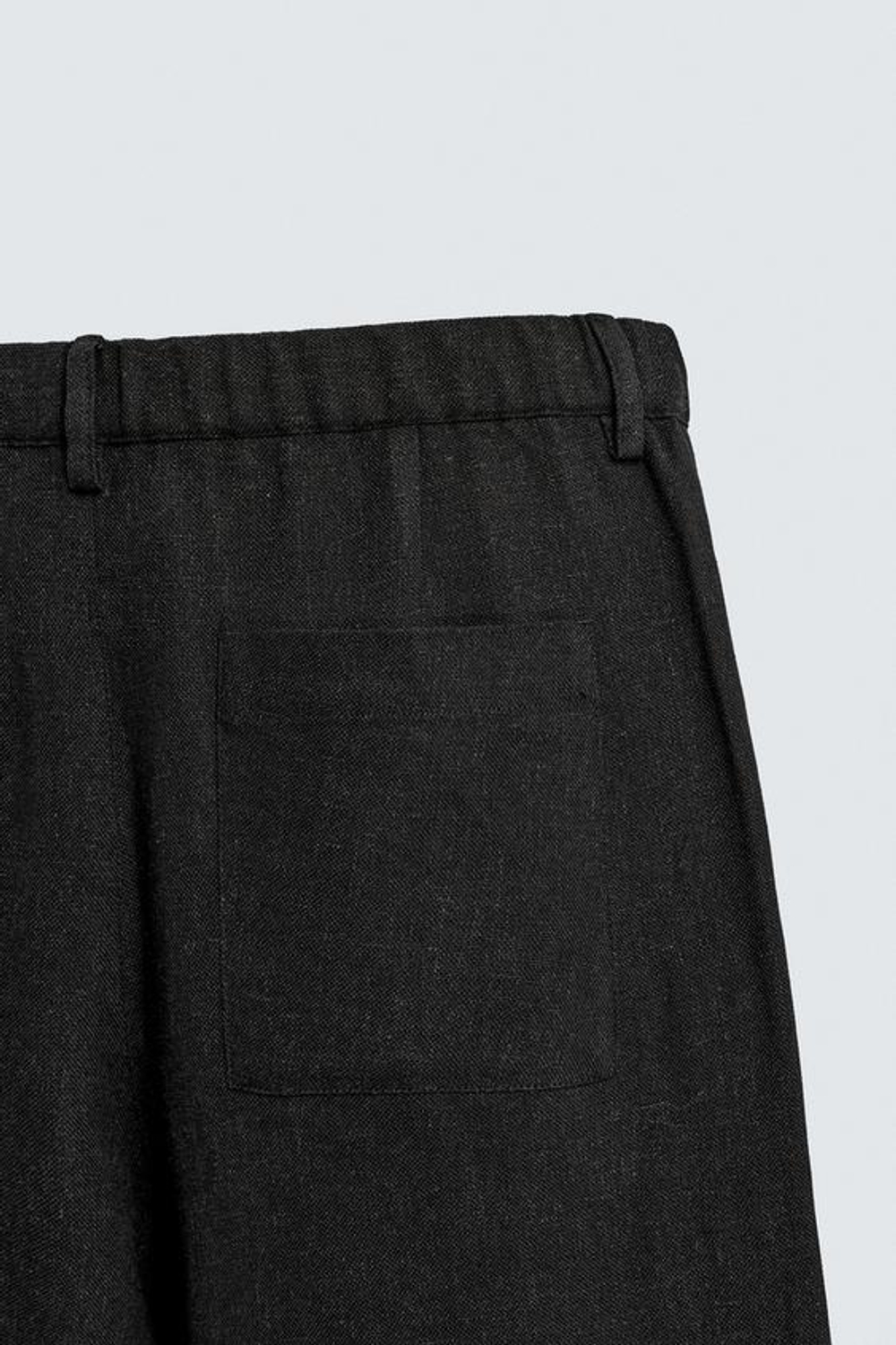 ZARA БРЮКИ RELAXED FIT ИЗ ВИСКОЗЫ И КОНОПЛИ, ЧЕРНЫЙ
