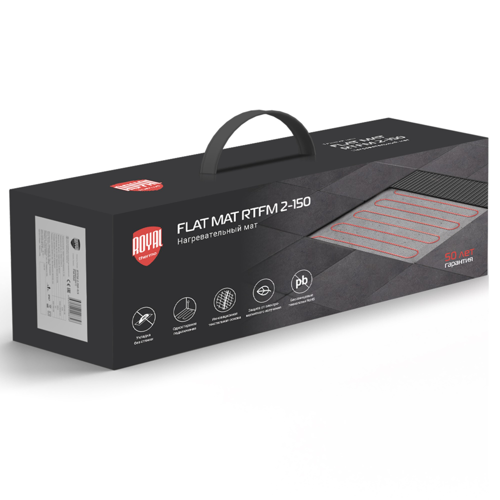Мат нагревательный Royal Thermo Flat Mat RTFM 2-150-4 с терморегулятором RTS-16