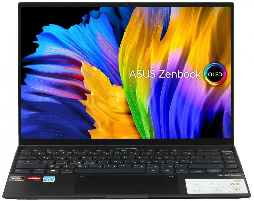 Ноутбук ASUS Zenbook 14X OLED UM5401QA-L7256, 14&amp;quot; (2880x1800) OLED 90Гц/AMD Ryzen 7 5800H/16ГБ LPDDR4X/1ТБ SSD/Radeon Graphics/Без ОС, черный [90NB0UR5-M00FZ0]