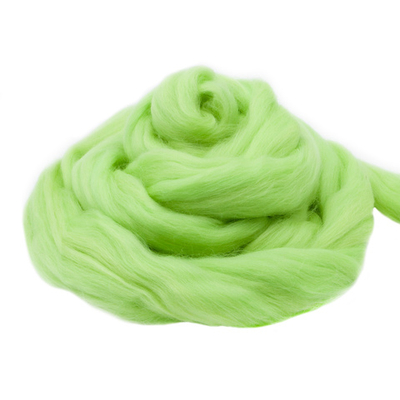 Шерсть для валяния "ТРО", тонкая мериносовая шерсть 100г, св.салат