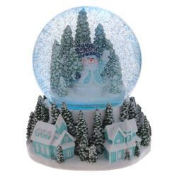 GAEM Фигур декор в стекл шаре "Снеговик/Дом" (подсв, муз, вьюга, AAAх3 н/п), D 10 см, L12 W11,5 H14 см, 2