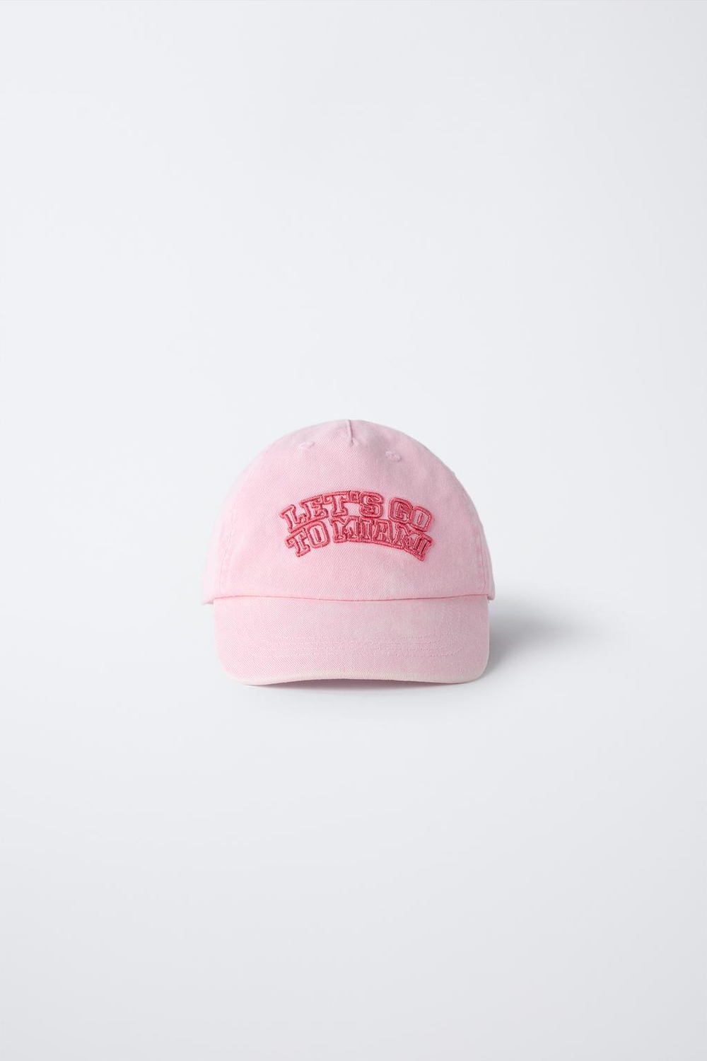 ZARA КЕПКА VARSITY С ВЫШИВКОЙ, РОЗОВЫЙ