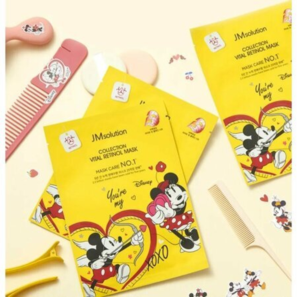 Тканевая маска с ретинолом (витамином А) JMsolution Disney collection vital retinol mask