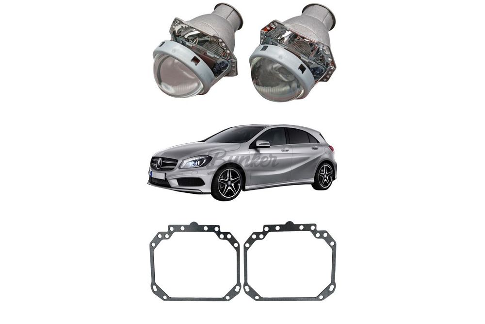 Готовый комплект для замены штатных линз Hella 2 Mercedes-Benz A-class III W176 2013-2015