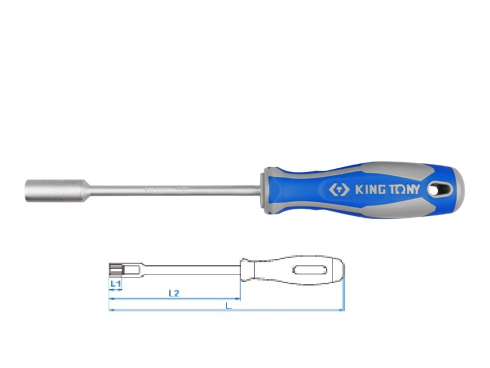 Отвертка торцевая KING TONY 1450-04 4мм, 225мм.