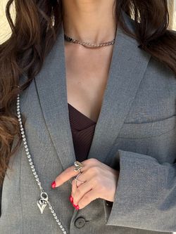 Чокер Сердечки из гематита