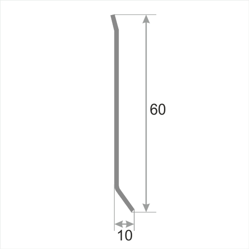 Плинтус из стали 60H глянцевый 2500 мм