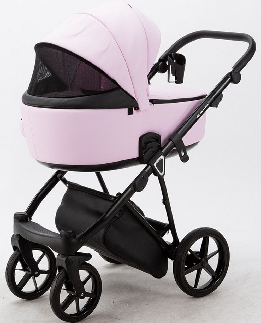 Детская коляска Adamex Porto Deluxe 3 в 1 PO-SA16 (РОЗОВ.ЗЕФИР КОЖА)