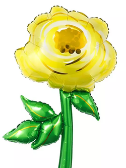 Шар (41""/104 см) Цветок, Роза, Желтый, 1 шт. Д119