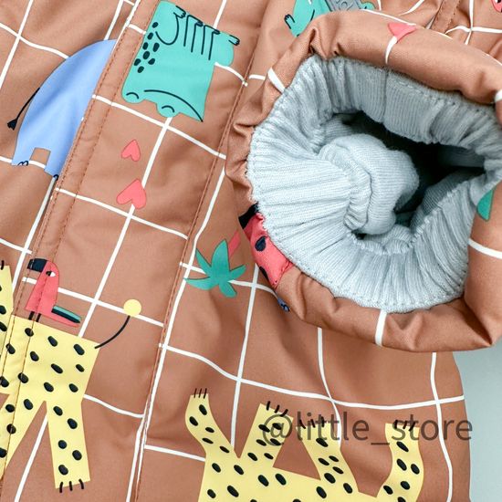 Комбинезон демисезонный "Звери на клетке" светлый терракот