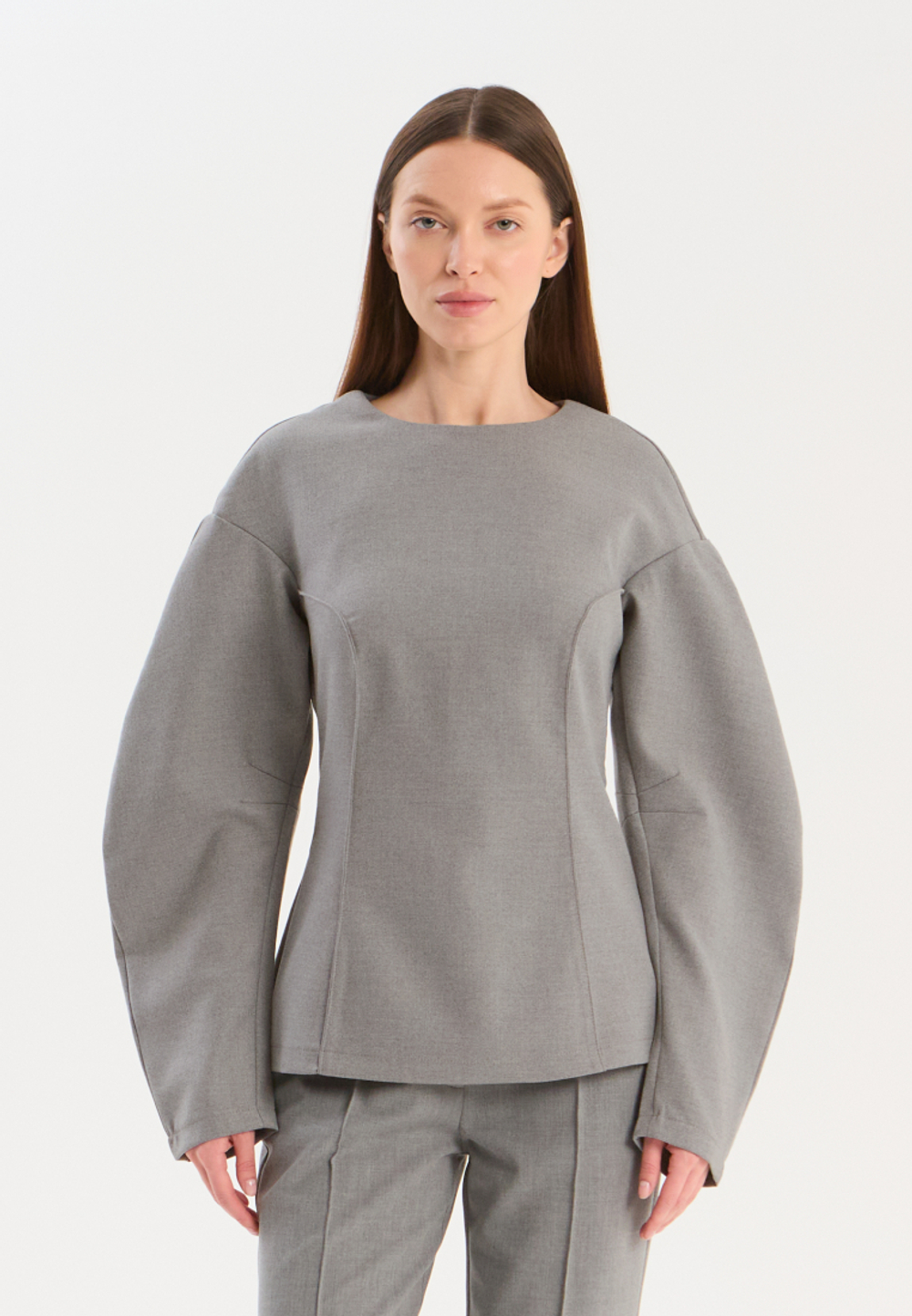 Блуза О-силуэт текстильная