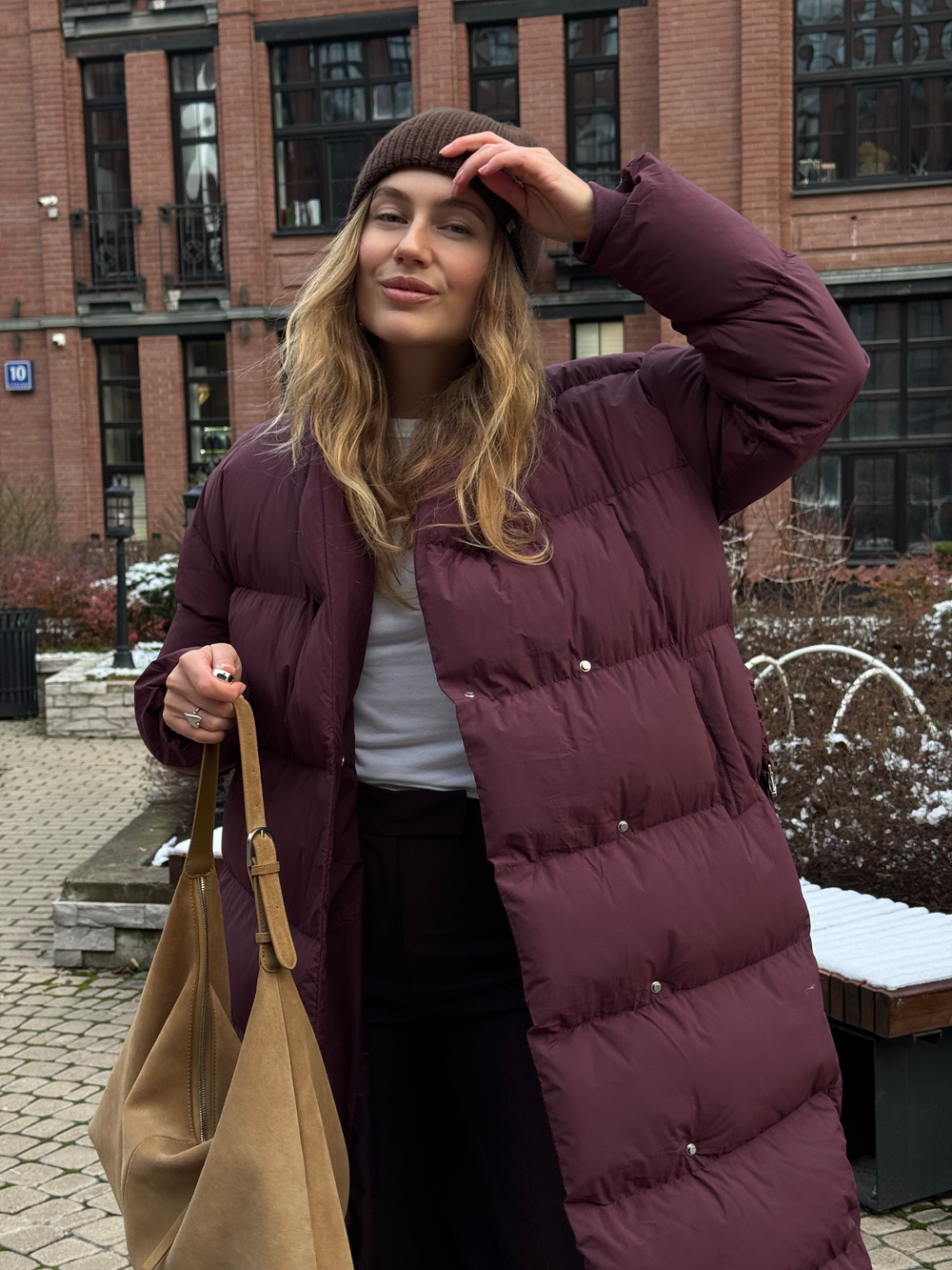 Пуховик Шерон свекольный