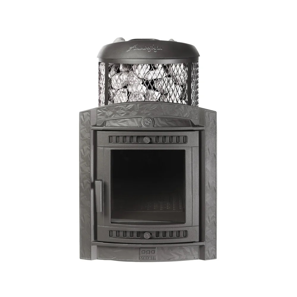 Печь банная «Атмосфера L» с комбинированная сетка-ламель «Окаменевшее дерево»