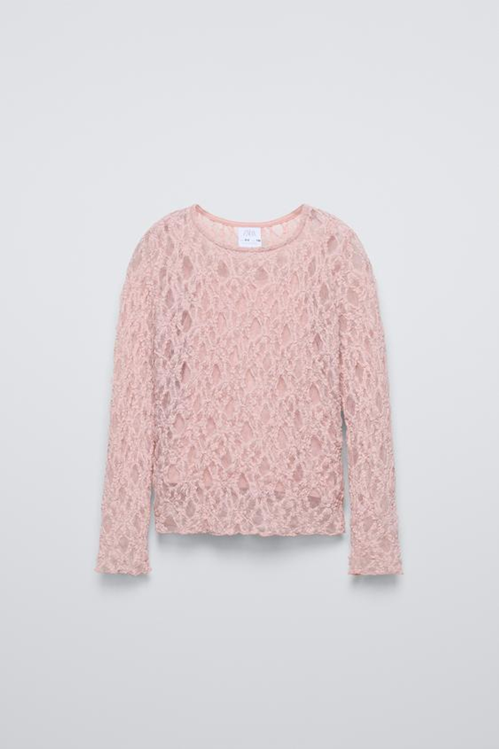 ZARA КРУЖЕВНАЯ ФУТБОЛКА, РОЗОВЫЙ