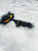 Кулирка с лайкрой Купон Чернильный кот 80см