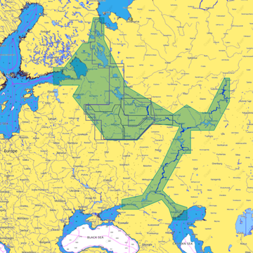 Карта C-MAP  Запад России, внутренние водные пути