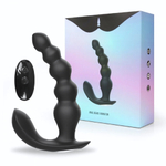 Анальный вибромассажер с пультом ДУ 10 режимов черный 16.5 см