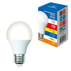 LED-A60-10W-3000K-E27-FR-SLS Лампа светодиодная. Форма A. матовая. Теплый белый свет 3000K. ТМ Volpe