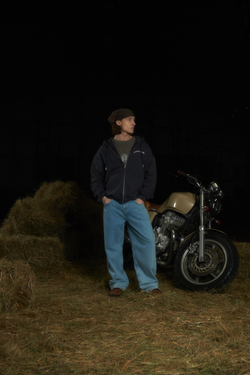 Худи Called a Garment Stamp Heavy Cotton Zip Hoodie "Charcoal Blue"