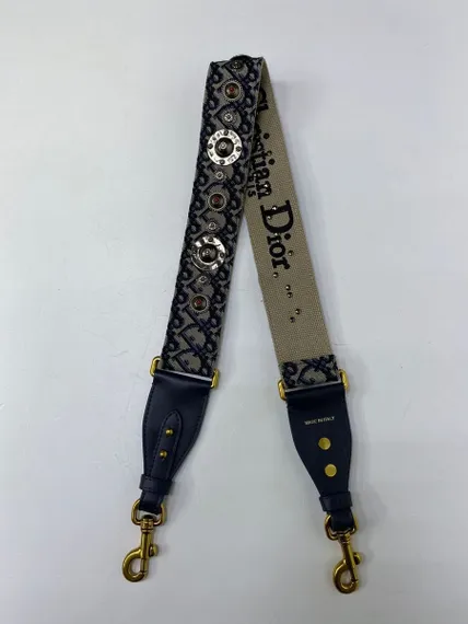 Сумка Dior Oblique жаккард синего цвета