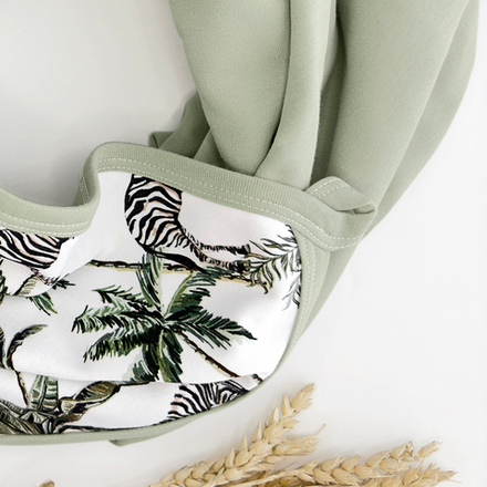 Плед 2-х сторонний LooJoo Зебры / Шалфей