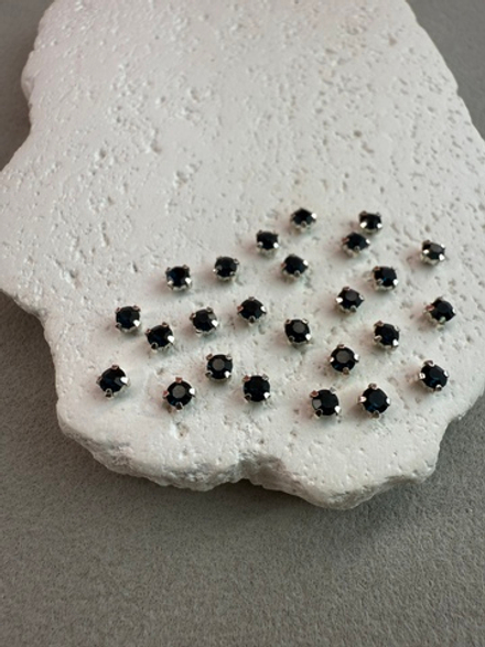 Шатоны 4 мм, Темно-синий в серебре, 25 шт