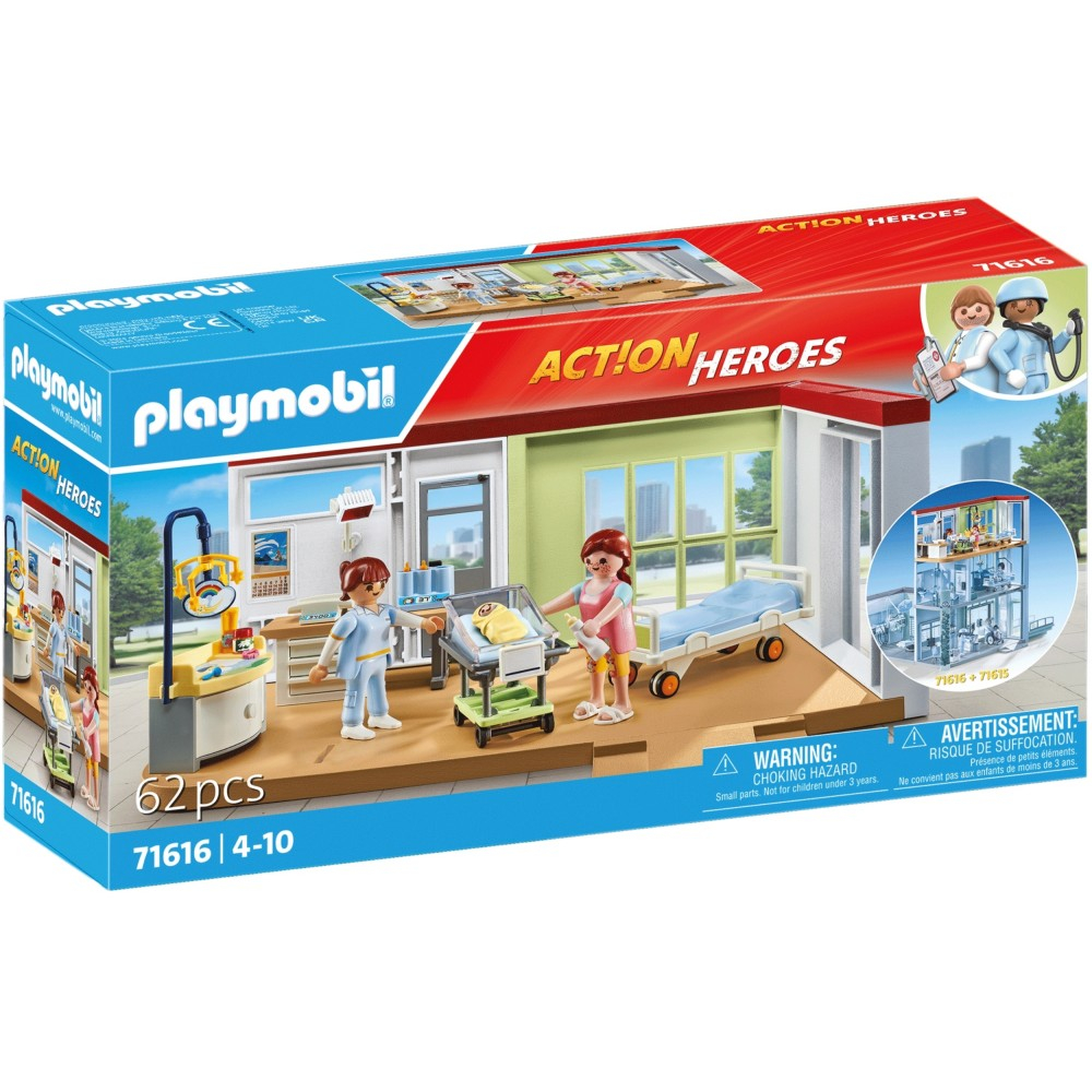 Игровой набор Playmobil 71616 Родильное отделение 71616 62 детали — фото 1