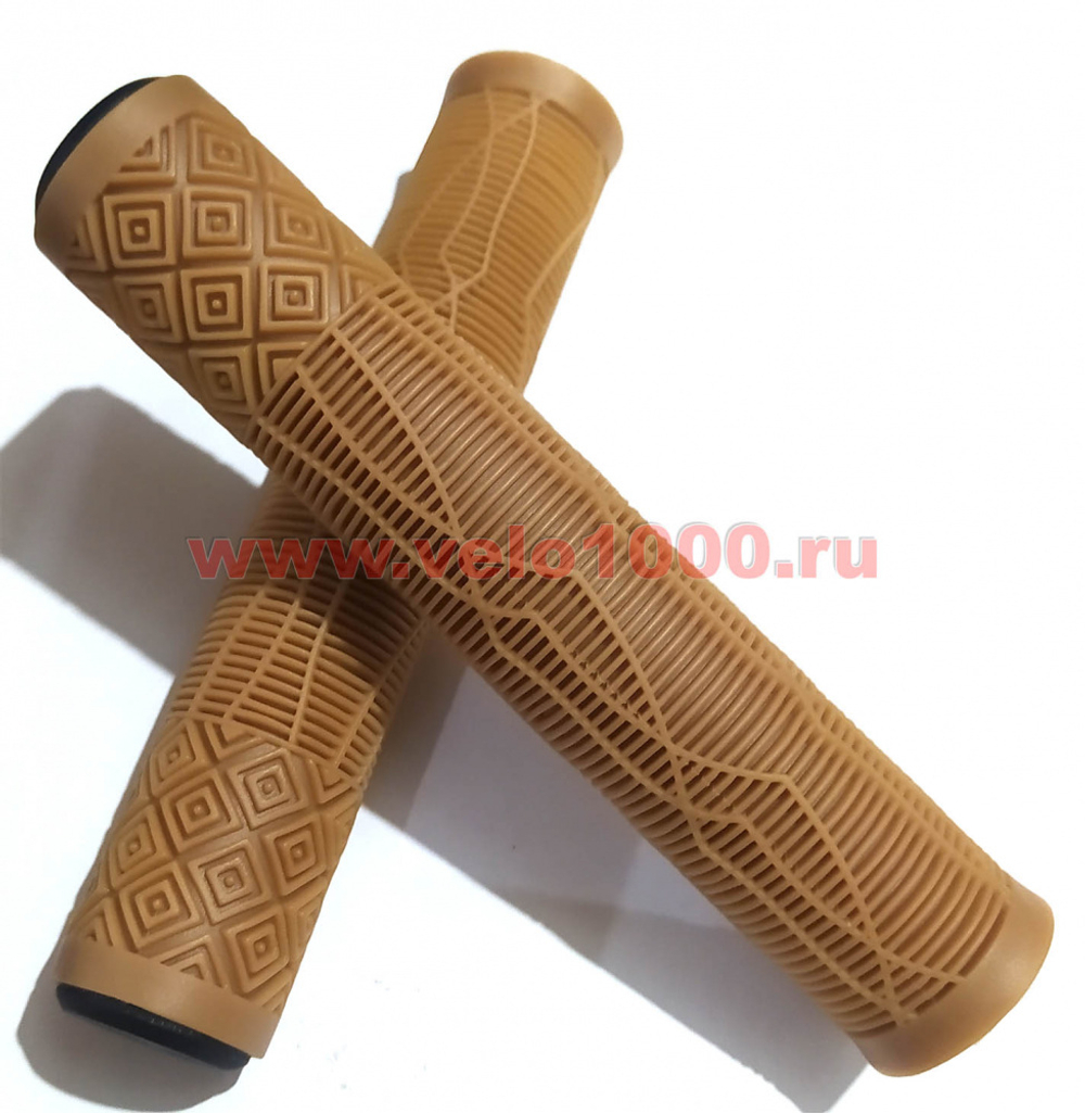 Грипсы без фланца, 166мм, коричневые, SOFT, заглушки с VLX лого, без уп.VLX-G53 BN