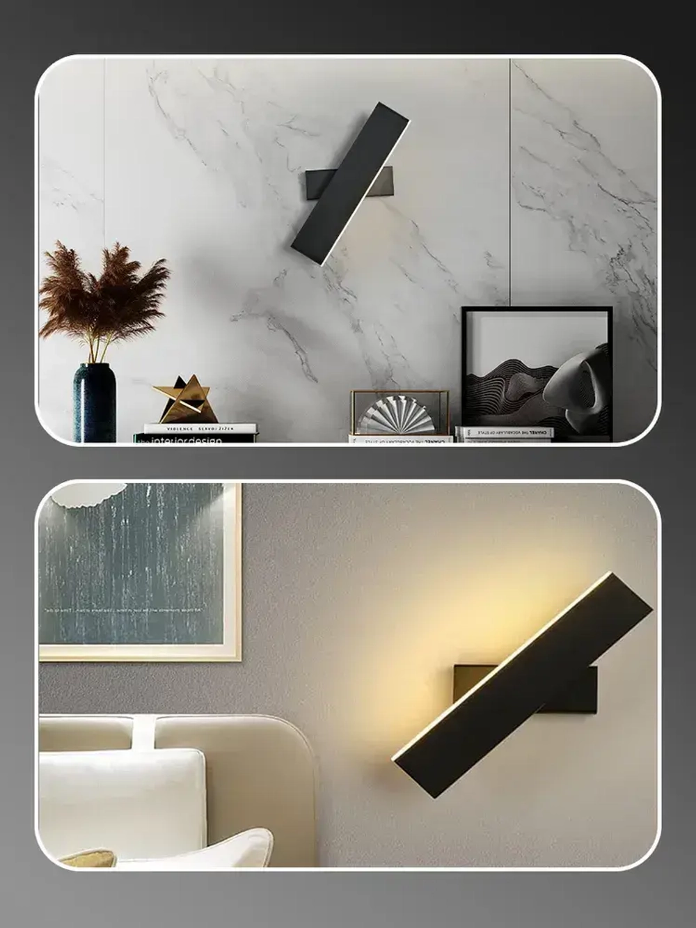 Светильник настенный светодиодный, бра LIFEPLUS, Чёрный, 3000K