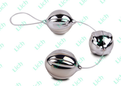 Серебристые вагинальные шарики ViBalls, 3.7 см