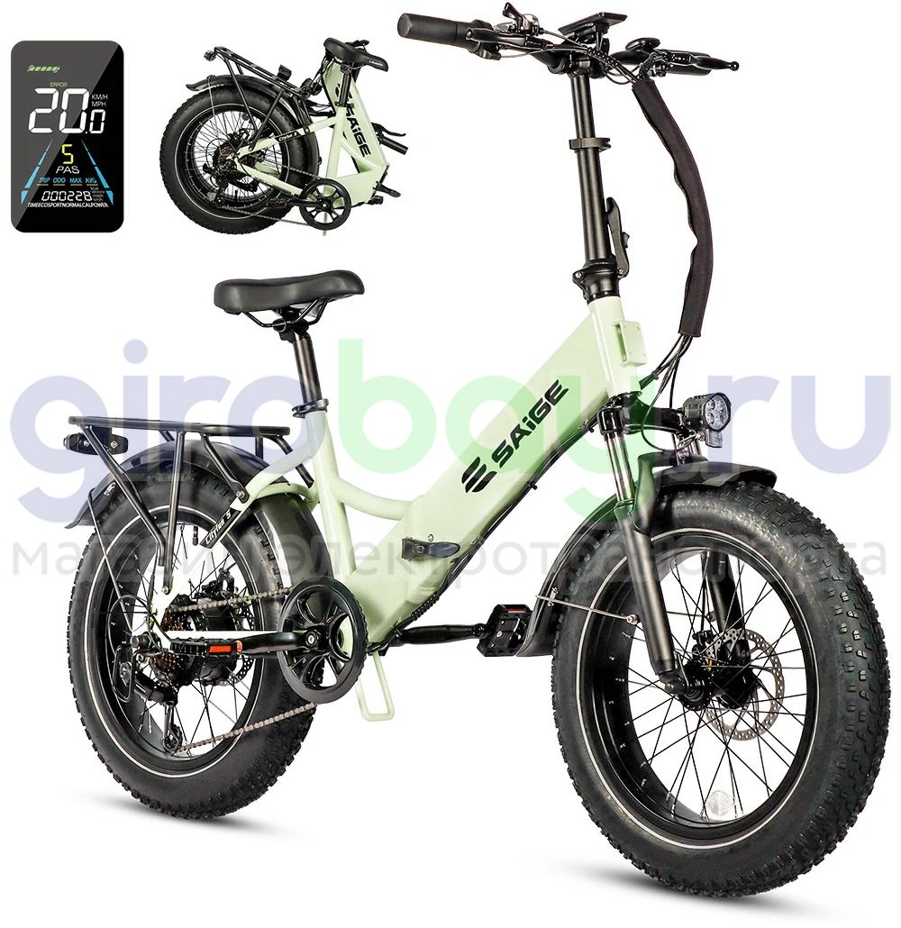 Электровелосипед Saige Cityfun S (48V/10.4Ah) - Зелёный фото №1