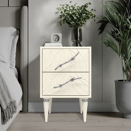 Тумба Арт Колор leaves Классик Сильвер Кремовый белый