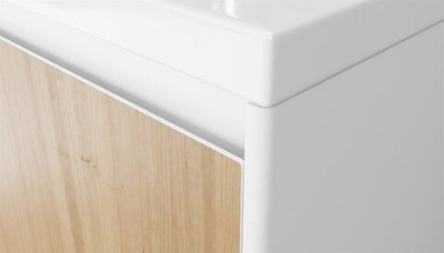 Тумба подвесная VELVEX Klaufs 50.2D-617.216 с раковиной Cersanit COMO 50