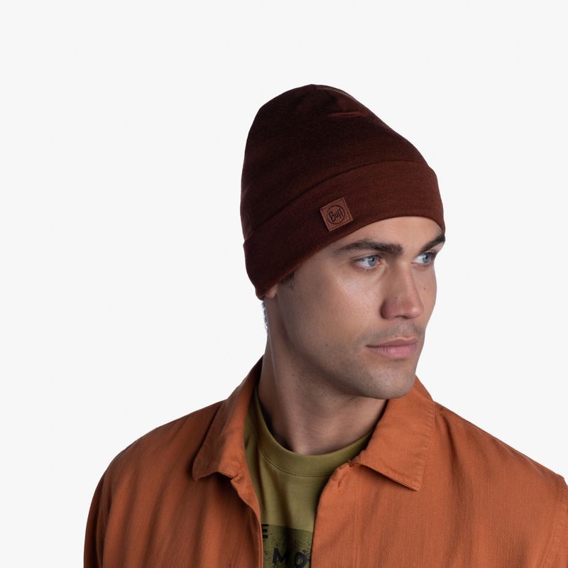 Теплая шерстяная шапка-бини Buff Hat Wool Heavyweight Sienna Фото 8