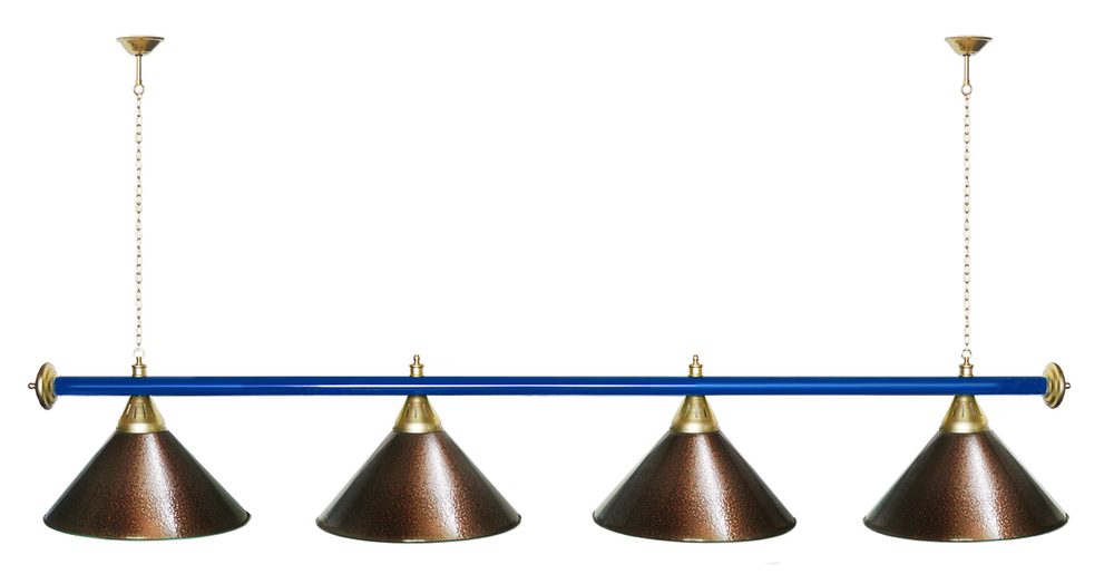 Лампа STARTBILLIARDS 4 пл. (плафоны зеленые,штанга золотая,фурнитура золото)